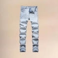 thumbnail image 4 of Luwomo Men's Jeans Retro Embroidered Slim High Waist Straight Leg Trousers Streetwear Male Denim Pants, 4 of 8