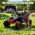 thumbnail image 4 of Xuanlur 24V Ride on Toys for Big Kids, 2 Seater Electric Car w/Parents Remote Control, 4 Wheel Suspension, Max 5MPH, Slow Start, 2X200W Motors, Bluetooth, Music, LED, Ride on UTV for Ages 3-6, Black, 4 of 7