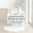thumbnail image 4 of Noble Linens Herringbone Throw Blanket, Dusk Blue, Standard Throw, 4 of 6