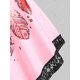 thumbnail image 4 of Más el tamaño de encaje Insertar pluma Imprimir sin mangas Rosegal Camisetas sin mangas de talla grande, 4 of 5