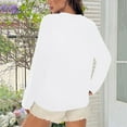 thumbnail image 6 of Charella Long Sleeve Shirts for Women Casual Graphic Tee Loose Fit Crew Neck Ptinted Tops Soft Clothes (3XL, White 1), 6 of 6