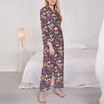 thumbnail image 3 of Kdxio colorful Skull rose Women's Pajama Sets Long Sleeve Button Down Sleepwear Nightwear Soft Pjs Lounge Sets-Large, 3 of 7