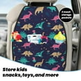 thumbnail image 4 of Dinosaur print L Mats Back Seat Protectors, Car Seat Protector Vehicle Organizers Waterproof Cover Back Seat Cover for Kids with 3 Storage Pockets 2 Pack, 4 of 5