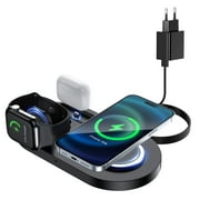 ABC 3-in-1 Fast Wireless Charging Docking Station - iPhone, Apple Watch, AirPods - Universal Compatibility,Black