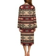 thumbnail image 2 of Yuyamidu Aztec Ethnic Horse Zipper Front Robes Lightweight Long Sleeve Bathrobe for Women Soft Round Neck Nightgowns Robe Loose Pajama Dress Mid-Length Sleepwear Size L, 2 of 7
