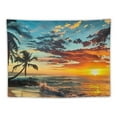 thumbnail image 5 of PRATYUS GHMO Ocean Tapestry Wall Hanging Art tapestry Exotic Nature Beach Palm Tree Sunrise Sunset Sky Landscape Aesthetic Tapestry Wide Wall Hanging for Bedroom Living Room Dorm Painting, 5 of 6