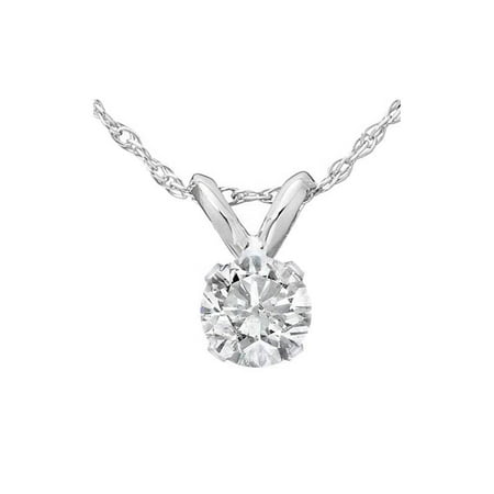 1/4ct Solitaire Diamond Pendant 14K White Gold