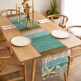 thumbnail image 3 of Starfish Table Runner - 108 Inch Long, Kitchen Dining Table Runner Dresser Scarves, Coastal Coral Ocean Teal Green Brown Wood Grain Farmhouse Decor for Coffee Tables Wedding Party Banquet, 3 of 8