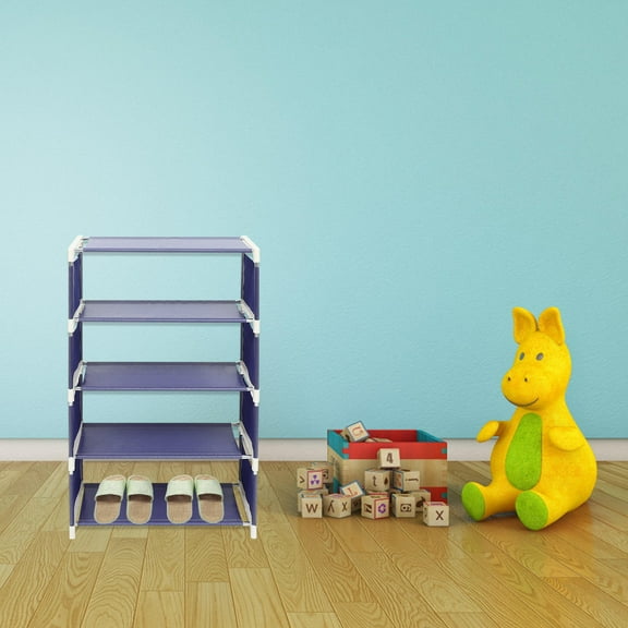 FRCOLOR Racks Large Shoe Rack Home Shoe Storage Work 88.5X42.3X25.5CM Blue