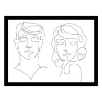 MAN & WOMAN LINE ART Framed Print