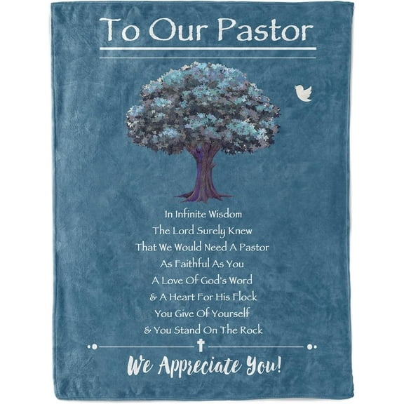 Pastor Appreciation Gifts, Pastor Gifts for Men, Soft Throw Blanket Thanksgiving Gifts for Pastor, Birthday Gifts for Pastors, Religious Christian Blanket Pastor Gift Ideas, 60 X 50 Inch
