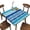 Blue Watercolor Stripes, variant on Square Fitted Elastic Edge Table Cloths, Blue Watercolor Stripes Polyester Table Cover, for Outdoor Patio and Indoor Kitchen Dining Party, Fit for 36" x 36" Square Table