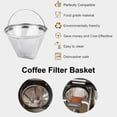 thumbnail image 3 of POWKOL Filtres à Café en Acier Inoxydable, Filtres à Café Réutilisables en Acier Inoxydable, Filtre de Cafetière en Acier Inoxydable 04, pour un Café Délicieux (6-10 Tasses), 3 of 6