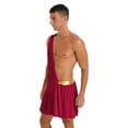 thumbnail image 4 of iiniim Men's Toga Costume Mythology Ancient Greek Caesar Roman Halloween Party Cosplay Fancy Dress Burgundy XL, 4 of 7