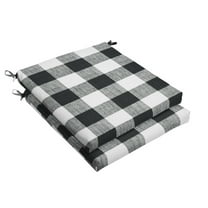Black Buffalo Plaid Indoor/Outdoor Cushion Set, Bristol