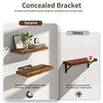 thumbnail image 4 of Ophanie 16 inch 3 Pack Wood Floating Shelves, Hanging Float Shelf for Bathroom, Bedroom, Living Room, Kitchen with 22lbs Capacity, Wall Mounted Decorative Shelves, 16 x 6.7x 1.1 Inch, Set of 3, Brown, 4 of 9