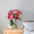 thumbnail image 4 of 10 Heads Flowers Peony Bouquet For Wedding Home Real Floral Arrangement Centerpiece Table Desk Living Room Decoration, 4 of 6