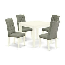 East West Furniture Dining Room Set Linen White, OXEL5-LWH-07