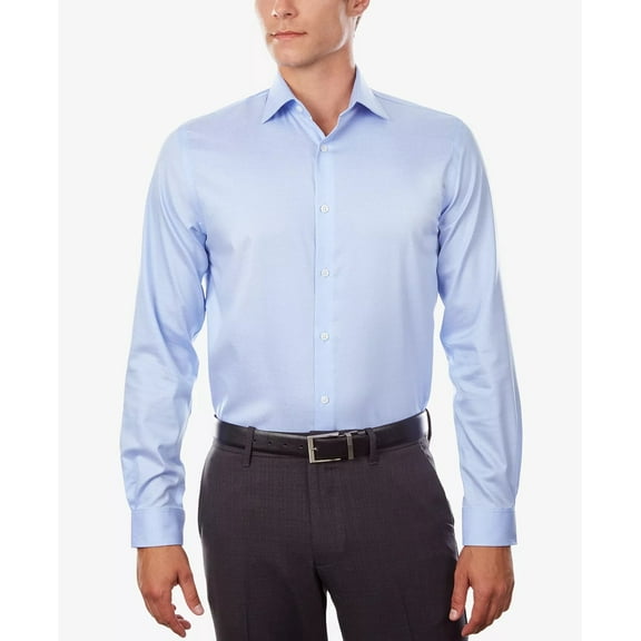 Michael Kors POWDER BLUE Men's Regular Fit Non-Iron Shirt, US 17.5 (36/37)