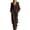 *Brown, variant on VBVC Women's Corduroy Ribbed Hooded Jumpsuit , Zip Up Wide Leg Onesie For Women , Ladies' Casual Baggy Romper with Pockets, Blue , S-3XL