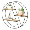 thumbnail image 2 of Vintiquewise Rectangular 4-Tier Floating Wall Shelf - Metal and Wood Wall-Mounted Display Shelf - Multi-Functional Wall Storage, Perfect for Entryway, Bathroom, Bedroom, Living Room, or Office, 2 of 10