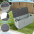 thumbnail image 5 of Seizeen Patio Deck Box, Large Storage Box with Wheels for Pool Accessories, Waterproof Storage Furniture for Outdoor Garden, 75 Gallon, Gray, 5 of 10