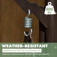 thumbnail image 5 of 3-Seat Patio Porch Swing with Adjustable Hardtop,3 in 1 Convertible Outdoor Porch Swing for Adults,Patio Swing with Thicken Cushion,Pillows & Cup Holders for Porch,Backyard,Garden (Beige), 5 of 7