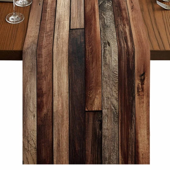 Table Runners 72 Inches Long Dress Scarves, Western Barn Door Farmhouse Kitchen/Dining Table Runner, Coffee Tablerunners, Vintage Farmhouses Wooden Door Brown 16x72 Inch