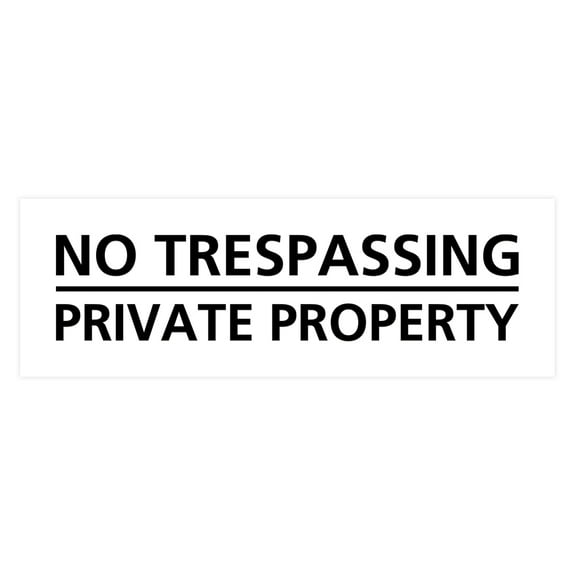 Basic No Trespassing Private Property Sign (White) - Large