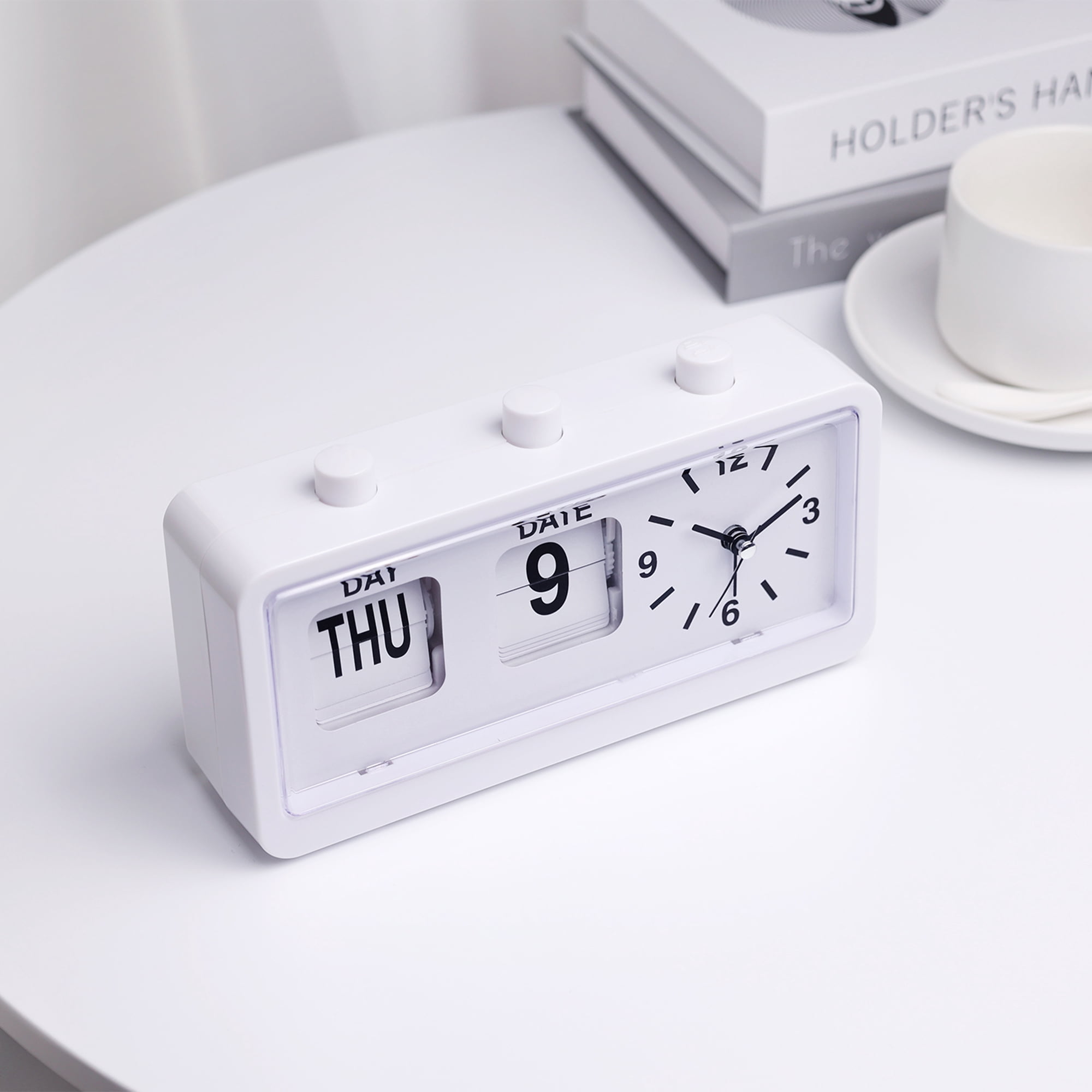 Unique Bargains Silent Non Tick Clock White 7.8"L x 1.9"W x 3.7"H