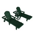 thumbnail image 2 of WestinTrends 3 Piece Adirondack Poly Reclining Chaise Lounge With Arms & Wheels, Dark Green, 2 of 5