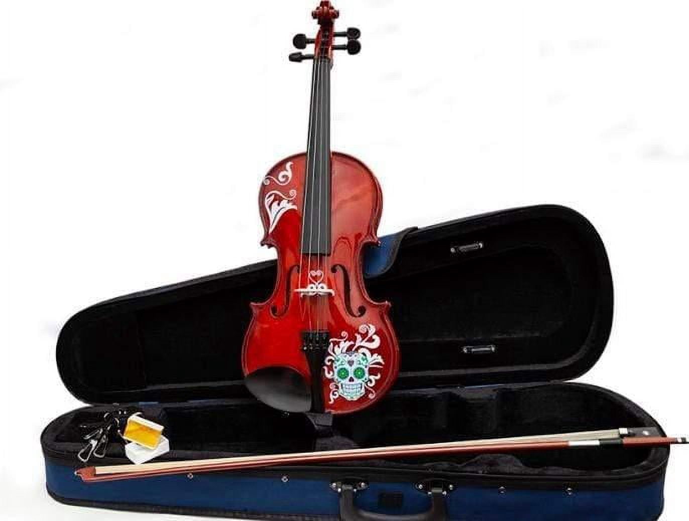 Cinco de Mayo Emerald Green Violin Outfit w Matching Carbon Fiber Bow Case Crystal Fine Tuners Rosin Strings Set Up