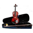 thumbnail image 4 of Cinco de Mayo Emerald Green Violin Outfit w Matching Carbon Fiber Bow Case Crystal Fine Tuners Rosin Strings Set Up, 4 of 7