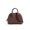 Dark Brown, variant on Mini Dome Shell Handbag, 2 Ways Hand Crossbody Leather Purse, Pink