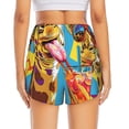 thumbnail image 2 of Lsque Colorful Giraffes with Drinks Printed Women's Running Shorts with Liner Pockets,Elastic Quick Dry Workout Athletic Gym Yoga Shorts,Womens High Waist Shorts-X-Large, 2 of 9