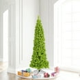 thumbnail image 4 of Vickerman 6.5' Flocked Lime Pencil Fir Artificial Christmas Tree, Unlit, 4 of 4