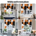 thumbnail image 6 of Orange Black Patchwork Swag Curtain Valance for Windows, Abstract Retro Art Window Treatments Short Swag Topper for Kitchen Windows Bathroom Bedroom, 28"x36", 6 of 8
