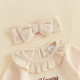 thumbnail image 5 of Cjfdfy Newborn Baby Girl Thanksgiving Outfit Happy Thanksgiving Pumpkin Embroidery Long Sleeve Ribbed Romper And Headband Infant Cute My First Thanksgiving Fall Winter Clothes 0-9M, 5 of 9