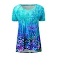 thumbnail image 3 of ZVAVZ Short Sleeve T Shirts for Women Long Tunics for Women To Wear with Leggings Round Neck Short Sleeve Flowy Shirts Plus Size Graphic Print Tops Sparkly Tops for Women Plus Size, 3 of 6