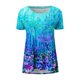 thumbnail image 4 of Puntoco moda mujer casual cuello redondo blusa estampada manga corta camiseta verano tops Puntoco Puntoco-7354, 4 of 5