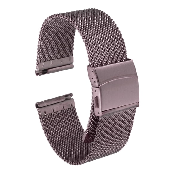 Uxcell Stainless Steel Mesh Watch Band 22mm Quick Release Metal Replacement Strap Adjustable for Men Women, Coffee Brown