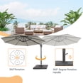 thumbnail image 3 of FLAME&SHADE 11ft Round Outdoor Patio Offset Hanging Cantilever Umbrella with Base for Garden,Deck and Poolside,Gray, 3 of 7