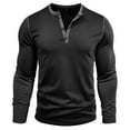thumbnail image 6 of Zylanna Men's Long Sleeve T-Shirts, Homewear Crew Neck Loose Color Block Patching Casual Tops for Men Black, 6 of 9