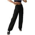 thumbnail image 2 of lulshou Women's Fashion Style Cargo Pants Straight Slim Work Pants Trousers Pants Casual Cargo Pants with Pockets, 2 of 7