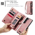 thumbnail image 6 of Allytech Magnetic Detachable Wallet Case for Samsung Galaxy A36 5G with Card Slots & Zipper Pocket, Support Wireless Charging, PU Leather Wrist Strap Shockproof Full Protection Flip Case, Pink, 6 of 9