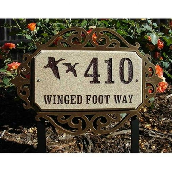 QualArc EXE-LOGO-SP 9 in. Executive Cut Corner Rectangle Sand Granite Polished Stone Color LOGO Plaque