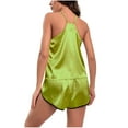 thumbnail image 4 of IROINNID Sleepwear Sets for Women Camisole Pajamas Two Pieces Home Wear Silk Nightwear Two-piece Set,Green, 4 of 6