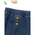 thumbnail image 5 of renvena Little Girls Mid Waist Denim Jeans Bell Bottoms Ruffle Flare Pants, 5 of 7