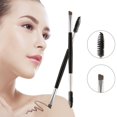 thumbnail image 2 of Singel Double Head Pro Eyebrow Eyelash Makeup Brush Cosmetics Make Up Brush Tool Black&Coffee, 2 of 10