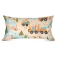thumbnail image 4 of Plush Pillow Covers Luxury Soft Throw Pillow Cases Decorative Bed Sofa Pillowcase with Zipper 20x30in Cartoon Truck Excavator Trees, 4 of 8